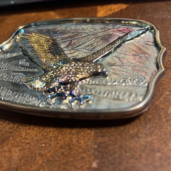 🔥🔥 True 1980’s Vintage Brass Plated GOLDEN EAGLE Belt Buckle - EXCELLENT Cond - Picture 3 of 7